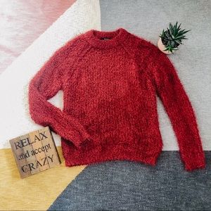 Fuzzy red Bershka sweater